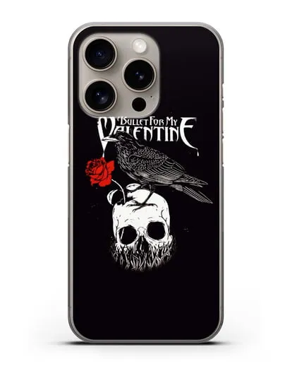 Чехол Bullet for my Valentine с изображением ворон и череп силиконовый для iPhone 15 Pro
