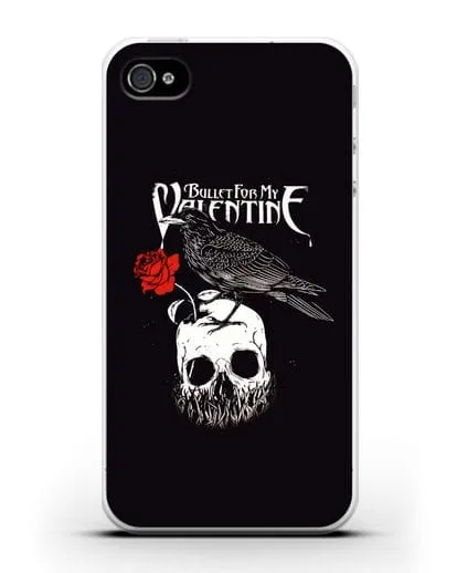 Чехол Bullet for my Valentine с изображением ворон и череп силиконовый для iPhone 4/4s