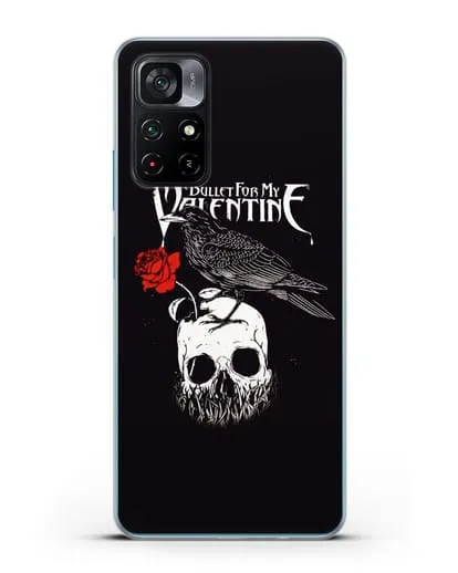 Чехол Bullet for my Valentine с изображением ворон и череп силиконовый для Xiaomi Poco M4 Pro 5G