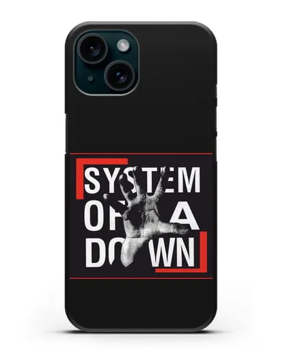 Чехол с надписью System of a Down силиконовый для iPhone 15