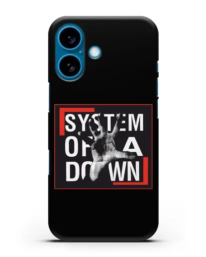 Чехол с надписью System of a Down силиконовый для iPhone 16