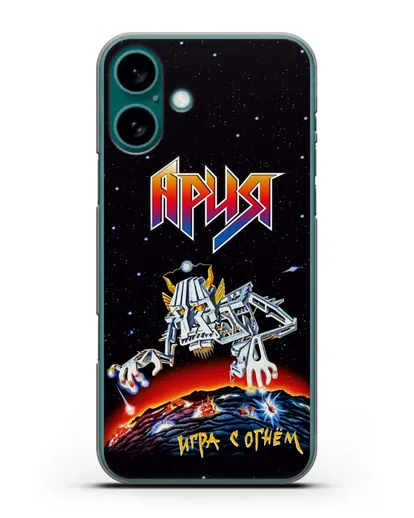 Чехол Ария с изображением альбома Игра с огнём силиконовый для iPhone 16 Plus