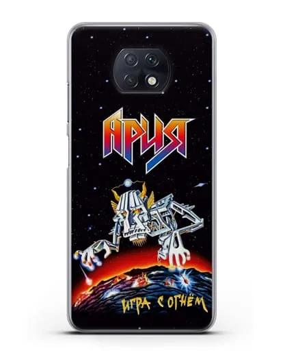 Чехол Ария с изображением альбома Игра с огнём силиконовый для Xiaomi Redmi Note 9T