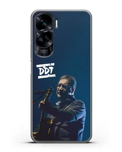 Чехол с логотипом ДДТ и фотографией Юрия Шевчука силиконовый для Honor 90 Lite