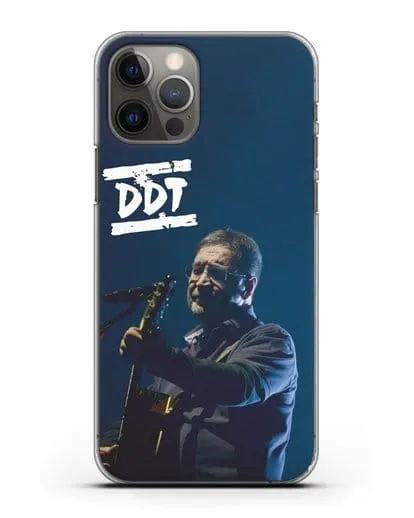 Чехол с логотипом ДДТ и фотографией Юрия Шевчука силиконовый для iPhone 12 Pro
