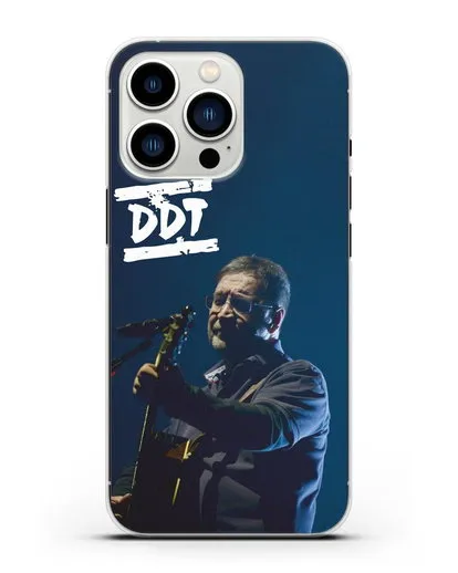 Чехол с логотипом ДДТ и фотографией Юрия Шевчука силиконовый для iPhone 13 Pro