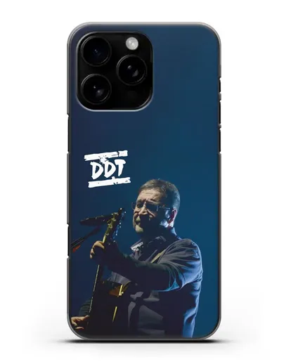 Чехол с логотипом ДДТ и фотографией Юрия Шевчука силиконовый для iPhone 16 Pro Max