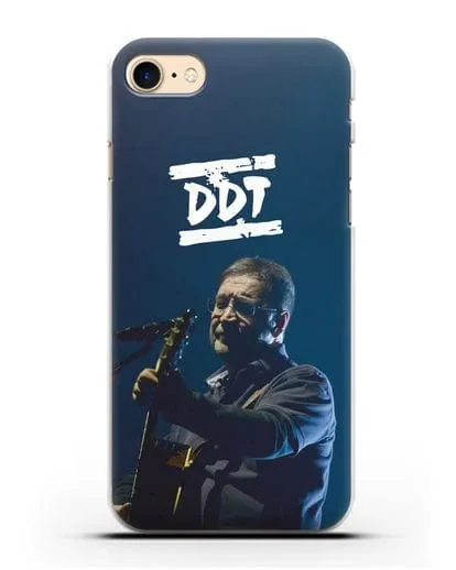 Чехол с логотипом ДДТ и фотографией Юрия Шевчука силиконовый для iPhone 8