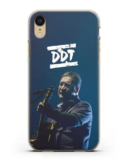 Чехол с логотипом ДДТ и фотографией Юрия Шевчука силиконовый для iPhone XR