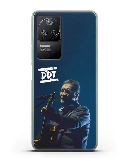 Чехол с логотипом ДДТ и фотографией Юрия Шевчука силиконовый для Xiaomi Poco F4