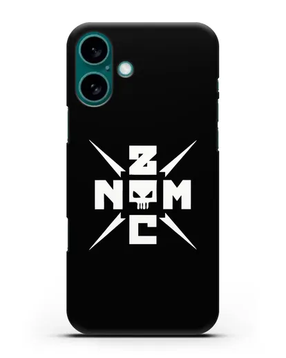 Чехол с логотипом NZMC силиконовый для iPhone 16 Plus
