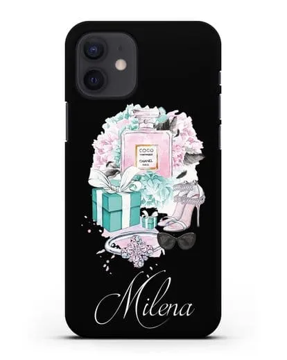 Именной чехол с иллюстрацией Тиффани силиконовый для iPhone 12