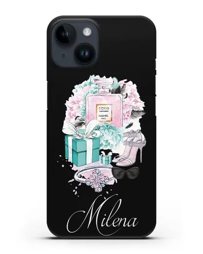 Именной чехол с иллюстрацией Тиффани силиконовый для iPhone 14