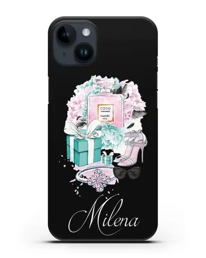 Именной чехол с иллюстрацией Тиффани силиконовый для iPhone 14 Plus