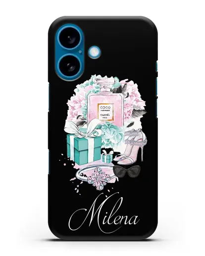 Именной чехол с иллюстрацией Тиффани силиконовый для iPhone 16