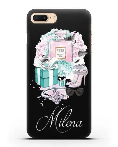 Именной чехол с иллюстрацией Тиффани силиконовый для iPhone 8 Plus