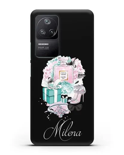 Именной чехол с иллюстрацией Тиффани силиконовый для Xiaomi Poco F4