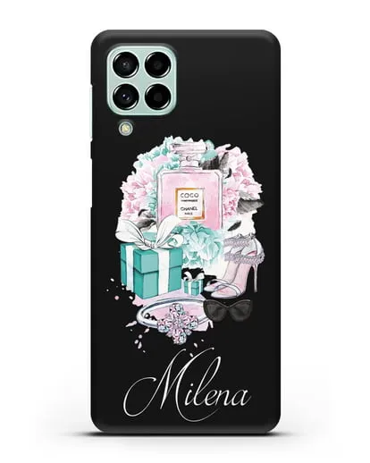 Именной чехол с иллюстрацией Тиффани силиконовый для Samsung Galaxy M53 [SM-M536]