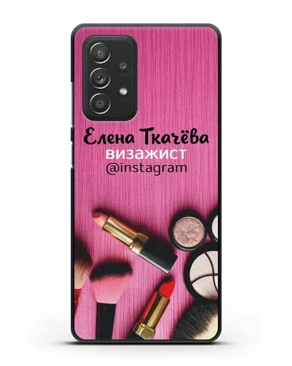 Чехол с изображением Визажист с фамилией и профилем инстаграм силиконовый для Samsung Galaxy A53