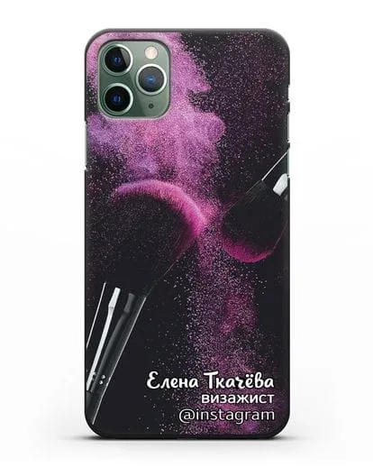 Чехол Визажист с именем, фамилией и профилем инстаграм силиконовый для iPhone 11 Pro Max