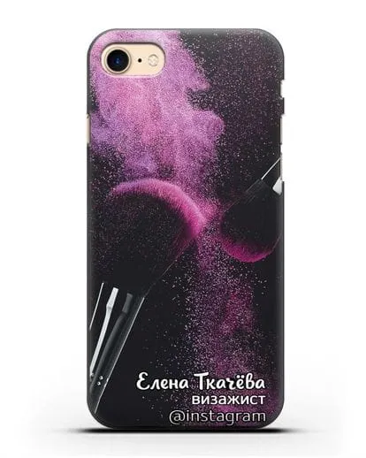Чехол Визажист с именем, фамилией и профилем инстаграм силиконовый для iPhone 7