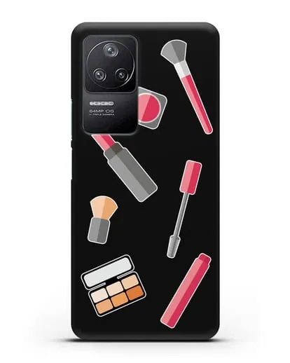 Чехол со стикерами Аксессуары визажиста силиконовый для Xiaomi Poco F4