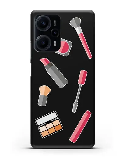 Чехол со стикерами Аксессуары визажиста силиконовый для Xiaomi Poco F5