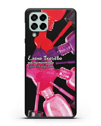 Чехол с изображением Мастер маникюра с профилем инстаграм, фамилией силиконовый для Samsung Galaxy M53 [SM-M536]