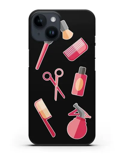 Чехол со стикерами Аксессуары парикмахера силиконовый для iPhone 14