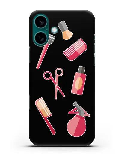 Чехол со стикерами Аксессуары парикмахера силиконовый для iPhone 16 Plus