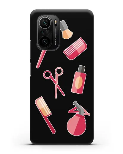 Чехол со стикерами Аксессуары парикмахера силиконовый для Xiaomi Poco F3