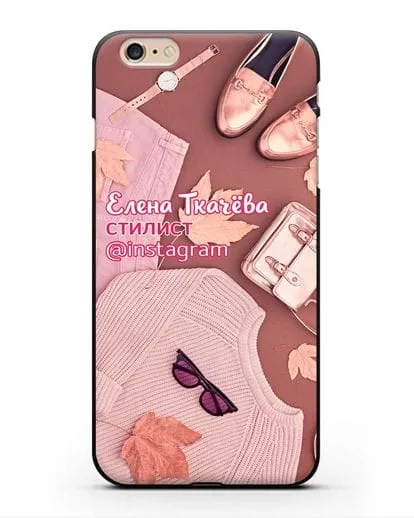 Чехол с изображением Стилист с фамилией и профилем инстаграм силиконовый для iPhone 6s Plus