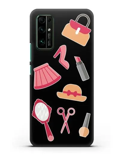 Чехол со стикерами Модные аксессуары силиконовый для Honor 30