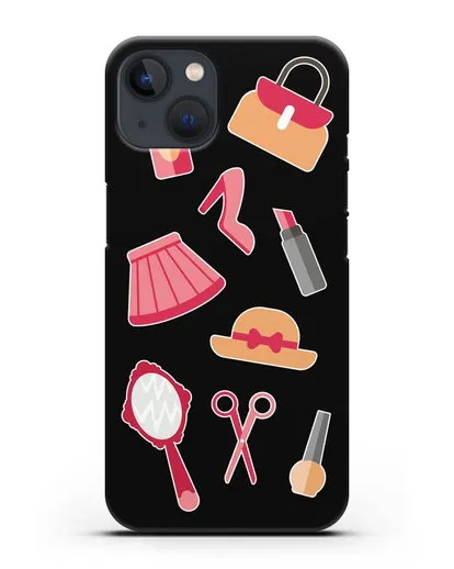 Чехол со стикерами Модные аксессуары силиконовый для iPhone 13