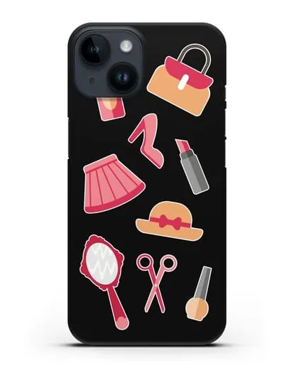 Чехол со стикерами Модные аксессуары силиконовый для iPhone 14