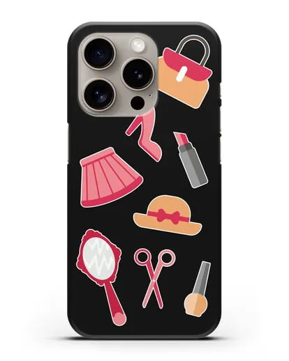 Чехол со стикерами Модные аксессуары силиконовый для iPhone 15 Pro