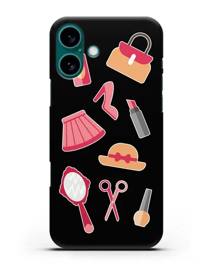 Чехол со стикерами Модные аксессуары силиконовый для iPhone 16 Plus