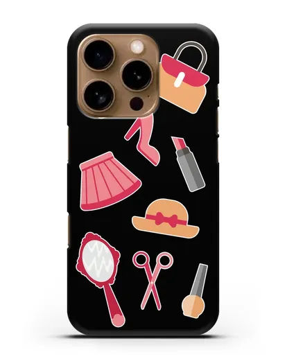 Чехол со стикерами Модные аксессуары силиконовый для iPhone 16 Pro