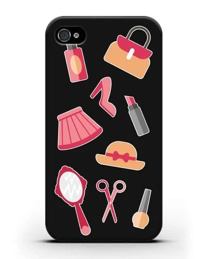 Чехол со стикерами Модные аксессуары силиконовый для iPhone 4/4s