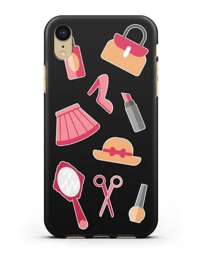Чехол со стикерами Модные аксессуары силиконовый для iPhone XR