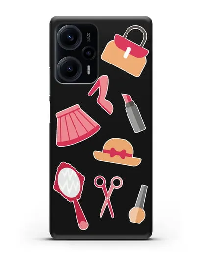 Чехол со стикерами Модные аксессуары силиконовый для Xiaomi Poco F5