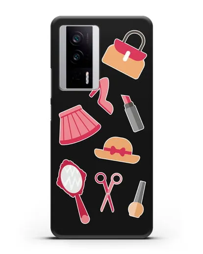 Чехол со стикерами Модные аксессуары силиконовый для Xiaomi Poco F5 Pro
