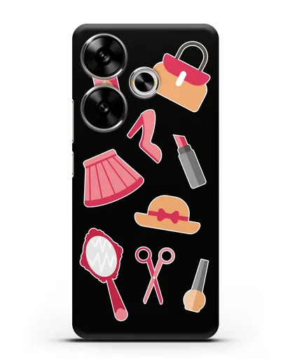 Чехол со стикерами Модные аксессуары силиконовый для Xiaomi Poco F6