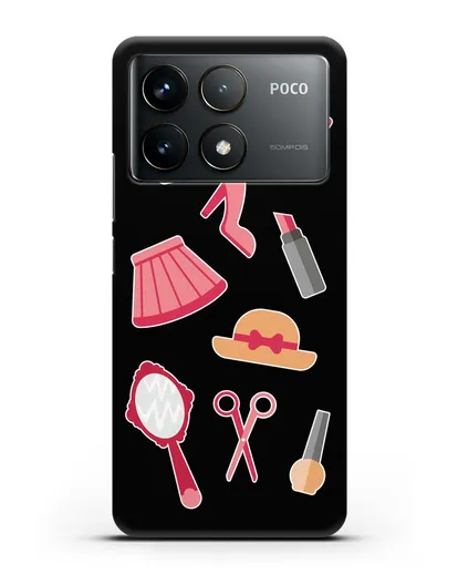 Чехол со стикерами Модные аксессуары силиконовый для Xiaomi Poco F6 Pro