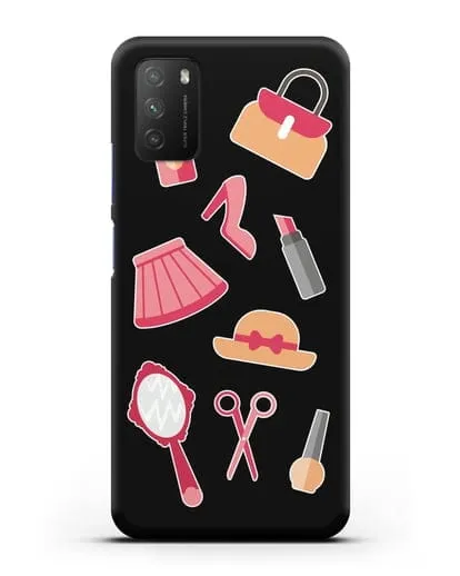 Чехол со стикерами Модные аксессуары силиконовый для Xiaomi Poco M3