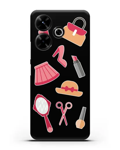 Чехол со стикерами Модные аксессуары силиконовый для Xiaomi Poco M6