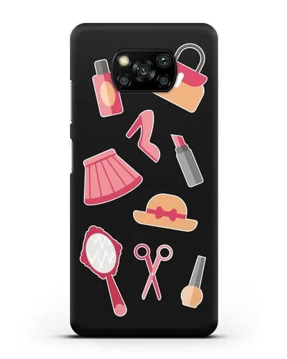 Чехол со стикерами Модные аксессуары силиконовый для Xiaomi Poco X3