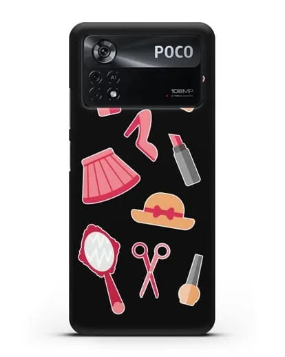 Чехол со стикерами Модные аксессуары силиконовый для Xiaomi Poco X4 Pro