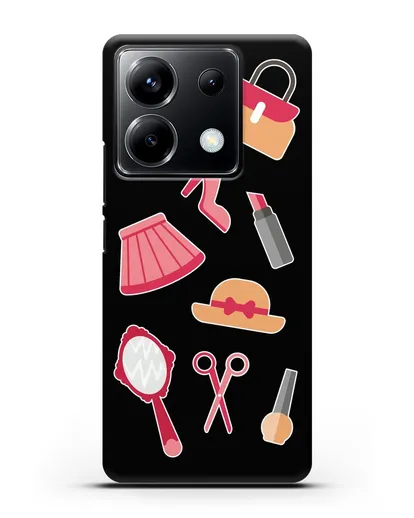 Чехол со стикерами Модные аксессуары силиконовый для Xiaomi Poco X6