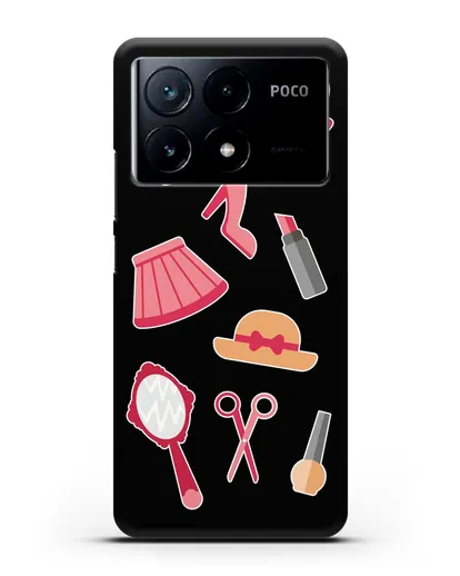 Чехол со стикерами Модные аксессуары силиконовый для Xiaomi Poco X6 Pro